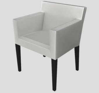 白色单人沙发宜家风SU模型下载_sketchup草图大师SKP模型