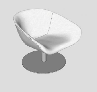 白色单人沙发扶手椅SU模型下载_sketchup草图大师SKP模型