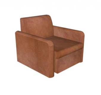 棕色长方形单人沙发扶手椅SU模型下载_sketchup草图大师SKP模型