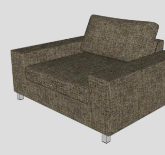 棕色扶手椅单人沙发SU模型下载_sketchup草图大师SKP模型