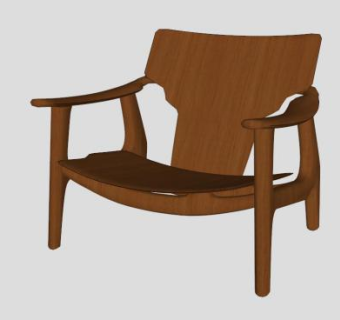 实木椅子单人椅SU模型下载_sketchup草图大师SKP模型