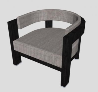 灰色扶手椅SU模型下载_sketchup草图大师SKP模型