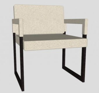 黄色扶手椅SU模型下载_sketchup草图大师SKP模型