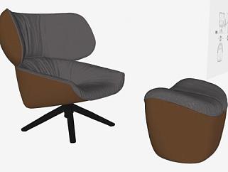 棕色扶手椅单人沙发土耳其式的塔巴诺SU模型下载_sketchup草图大师SKP模型