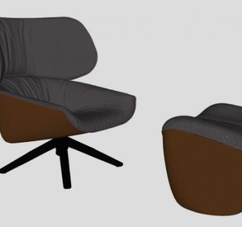 棕色扶手椅单人沙发土耳其式的塔巴诺SU模型下载_sketchup草图大师SKP模型