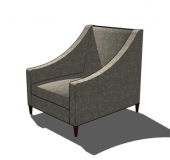 棕色单人沙发罗扶手椅SU模型下载_sketchup草图大师SKP模型