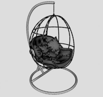 休闲吊椅单人椅SU模型下载_sketchup草图大师SKP模型