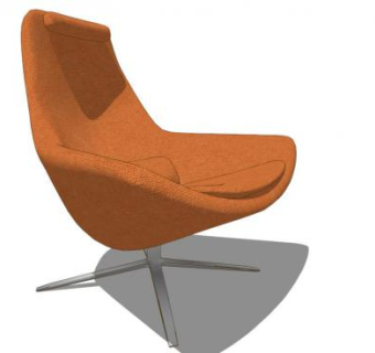 黄色单人沙发大都会扶手椅SU模型下载_sketchup草图大师SKP模型