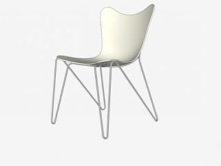 白色蝴蝶椅旅行椅SU模型下载_sketchup草图大师SKP模型