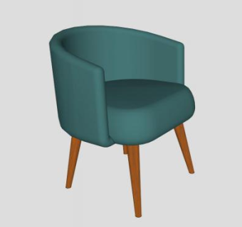 绿色沙发半圆靠背椅SU模型下载_sketchup草图大师SKP模型