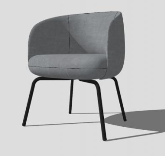 灰色高脚椅嵌套低矮椅子SU模型下载_sketchup草图大师SKP模型