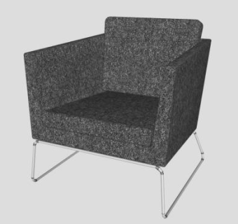 灰色简易沙发扶手椅SU模型下载_sketchup草图大师SKP模型