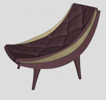 皮质沙发棕色单人沙发SU模型下载_sketchup草图大师SKP模型