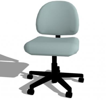 浅蓝办公椅扶手椅SU模型下载_sketchup草图大师SKP模型