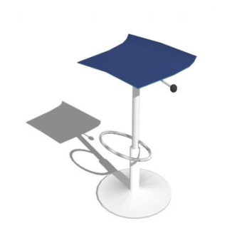 矩形蓝色升降办公椅SU模型下载_sketchup草图大师SKP模型