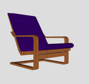 宜家风实木沙发SU模型下载_sketchup草图大师SKP模型