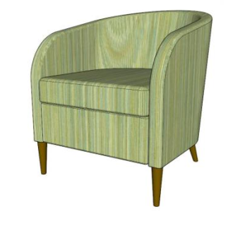 休闲沙发绿色单人沙发SU模型下载_sketchup草图大师SKP模型