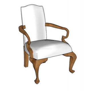 实木沙发臂椅扶手椅SU模型下载_sketchup草图大师SKP模型