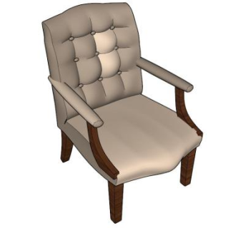 欧式沙发扶手椅SU模型下载_sketchup草图大师SKP模型