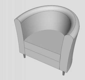宜家风白色休闲沙发SU模型下载_sketchup草图大师SKP模型