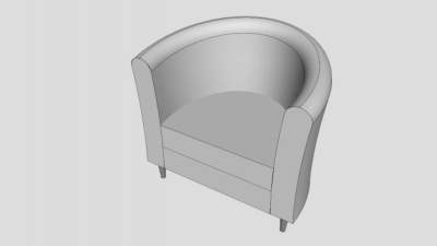 宜家风白色休闲沙发SU模型下载_sketchup草图大师SKP模型