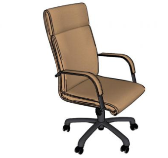 棕色办公椅子扶手椅SU模型下载_sketchup草图大师SKP模型