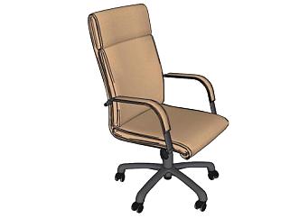 棕色办公椅子扶手椅SU模型下载_sketchup草图大师SKP模型