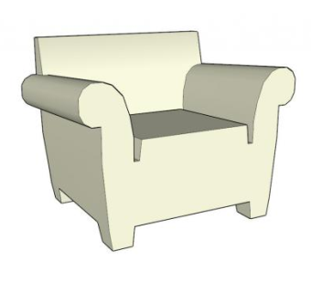 白色扶手椅泡泡椅SU模型下载_sketchup草图大师SKP模型