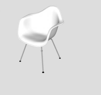 白色扶手椅埃姆斯塑料椅SU模型下载_sketchup草图大师SKP模型