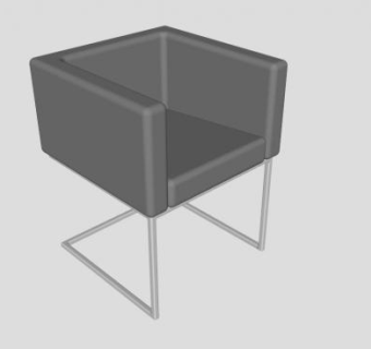 灰色休闲沙发扶手椅SU模型下载_sketchup草图大师SKP模型