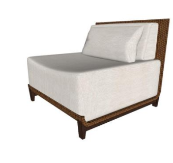 布艺沙发单人沙发草坪椅SU模型下载_sketchup草图大师SKP模型