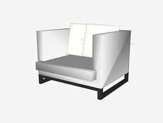 现代沙发单人沙发SU模型下载_sketchup草图大师SKP模型