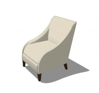 白色懒人沙发单人沙发SU模型下载_sketchup草图大师SKP模型