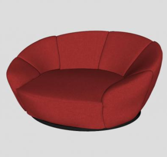 红色懒人沙发单人沙发SU模型下载_sketchup草图大师SKP模型