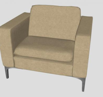 真皮沙发仿麂皮单座沙发SU模型下载_sketchup草图大师SKP模型