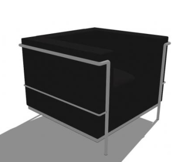 黑色单人沙发勒柯伯耶单座沙发SU模型下载_sketchup草图大师SKP模型