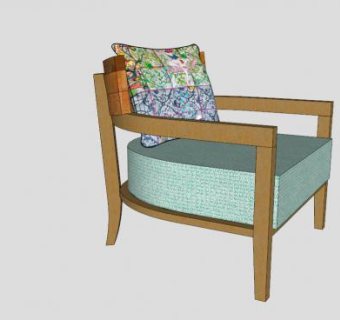 经典木质咖啡沙发SU模型下载_sketchup草图大师SKP模型