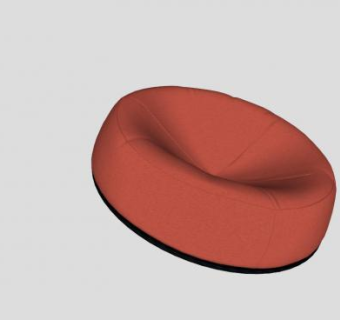 红色休闲懒人沙发SU模型下载_sketchup草图大师SKP模型