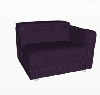 紫色单人沙发纳图兹夜曲沙发SU模型下载_sketchup草图大师SKP模型