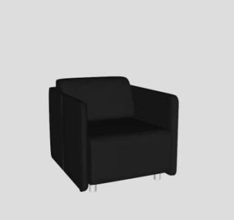 黑色布艺沙发单人沙发SU模型下载_sketchup草图大师SKP模型