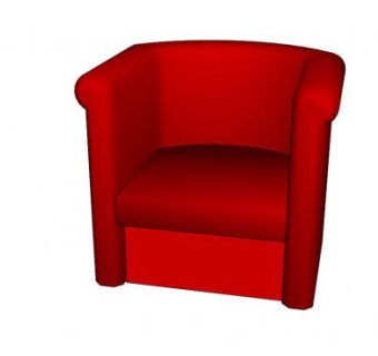 红色单人沙发SU模型下载_sketchup草图大师SKP模型