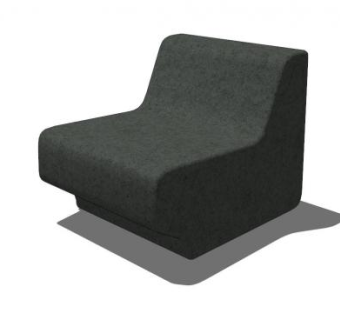 灰色软座单人沙发SU模型下载_sketchup草图大师SKP模型