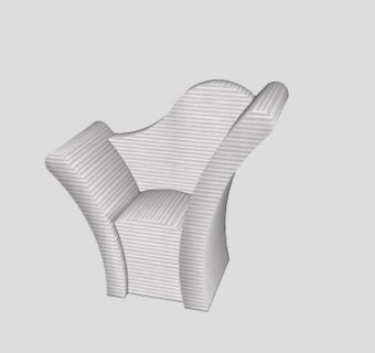 时髦沙发白色单人沙发SU模型下载_sketchup草图大师SKP模型