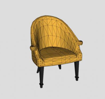 黄色单人沙发SU模型下载_sketchup草图大师SKP模型