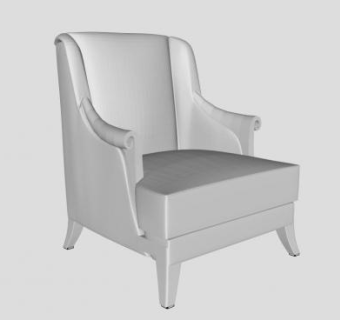 经典欧式白色单沙发SU模型下载_sketchup草图大师SKP模型