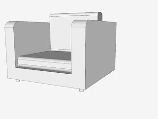 白色单人沙发躺椅SU模型下载_sketchup草图大师SKP模型