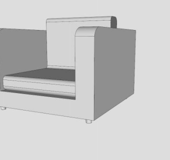 白色单人沙发躺椅SU模型下载_sketchup草图大师SKP模型