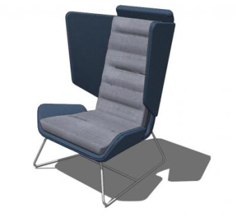 单人沙发躺椅亚丁沙发SU模型下载_sketchup草图大师SKP模型