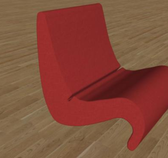 红色舒适单人沙发安乐椅SU模型下载_sketchup草图大师SKP模型