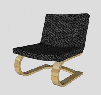 黑色休闲沙发单跳摇椅SU模型下载_sketchup草图大师SKP模型